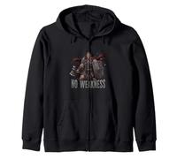 No Weakness Spartan Warrior Strength Mindset Zip Hoodie