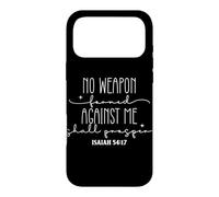 No Weapon Formed Against Me Shall Prosper Bible Quote Case for iPhone 17 Pro Max