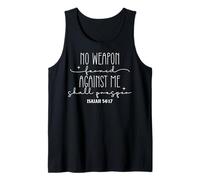 No Weapon Formed Against Me Shall Prosper Bible Quote Tank Top