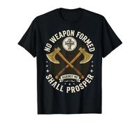No Weapon Formed Against Me Shall Prosper Isaiah 54:17 Value Graphic T-Shirt, Men, Black, L