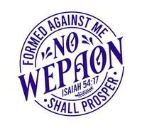 no Weapon Formed Against me Shall Prosper Wall Stickers 54.6x55.5cm Easy Installation DarkBlue