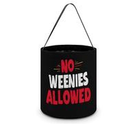 No Weenies Allowed Large Easter Basket Candy Bags Canva Tote Bag Portable Hallowee Bucket