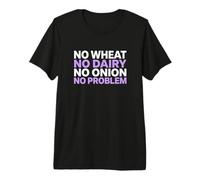 No Wheat No Dairy No Onion Low FODMAP Diet Digestion Guru Premium T-Shirt