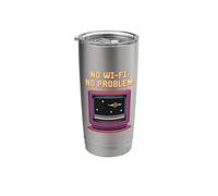 No Wi-Fi No Problem Retro Pixel TV Gaming Art Stainless Steel Insulated Tumbler