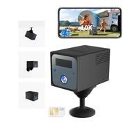 No WiFi Security Camera 4MP, 4G LTE Cellular Security Camera with SIM Card | 5200mAh Battery, 160° Wide-Angle View, AI Motion Detection, Night Vision, for Vehicles, Travel & Camping