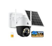 No WiFi Security Camera with 4G LTE SIM Card, 2K Wireless Outdoor Cellular Camera, Unlimited Data Plan, Color Night Vision, Solar Powered,360° Live View & Real-time Alerts,Pecfect for Farm & RV
