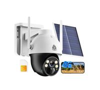 No WiFi Security Camera with 4G LTE SIM Card, 2K Wireless Outdoor Cellular Camera, Unlimited Data Plan, Color Night Vision, Solar Powered,360° Live View & Real-time Alerts,Pecfect for Farm & RV