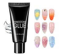 No Wipe 3D Nail Art Sculpture Gel, 30g Professional Nail Rhinestone Glue, Clear Solid Nail Glue Gel, Super Adhesive for Gems, Long Lasting Nail Art Glue for Rhinestones, Crystal Stones, Jewels