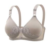 No Wire Bras for Women UK Black Bras for Women Women's Bra Without Underwire Comfort Sports Bra Padded Lace Bra Soft Stretch Bustier Hold Non Wired Sleep 42B Bras for Women Long Line Bras (Grey, 42)
