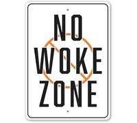 No Woke Funny Sign, No Woke Zone, Funny Lake Sign Retro Vintage Wall Plaque Vintage Metal Signs Tin Sign 6 * 8 in