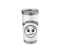 No Worries All Worried Face Ironic Humor Stainless Steel Insulated Tumbler