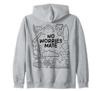 No Worries Mate - Aussie Humor Design Zip Hoodie