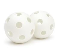 No Worry Sports The Original Pickle Ball Junior Pickleball - Durable Plastic 14-Hole Ball for Indoor & Outdoor Play (White, 2-Pack)
