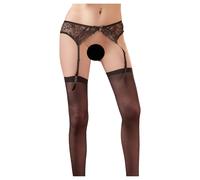 NO:XQSE - Lace Garter Belt Set - Black