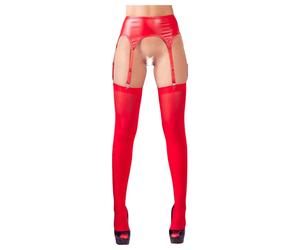 NO:XQSE - Shiny Garter Belt Set (Red) - L/XL