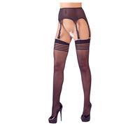 NO:XQSE - Striped Stockings with Garter Belt (Black)