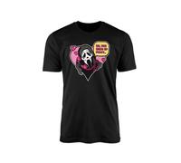 No You Hang Up First T-Shirt Top Funny Slasher Thriller Horror Scary Woodsboro High School Ghostface Ghost Mask Creepy 90's Movie Cinema Film Gift Present (Black, Small)