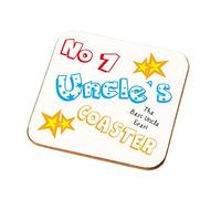 No1 Number One Uncle Coaster Best Uncle Ever Happy Birthday Gift Idea