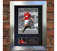 No2 ROBIN VAN PERSIE Signed Autograph Mounted Photo Reproduction PRINT A4 Rare Perfect Birthday Christmas Present (297 x 210mm) #389 (Silver Frame)
