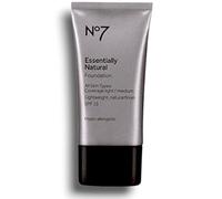 Nō7 | Essentially Natural Foundation - Wheat | Light/Medium Coverage - SPF 15 | Hypoallergenic - All Skin Types | 40mL