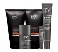 No7 Future Renew Men's Bundle, Serum 50ml, Moisturiser 50ml, Eye Cream 15ml, Face Wash 150ml, Face Scrub 150ml, 5 Items