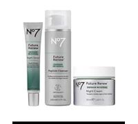 No7 Future Renew Night Regime Bundle, Night Cream 50ml, Peptide Cleanser 150ml, Night Serum 50ml