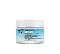 No7 HydraLuminous+ Hydrating Whipped Day Cream - Hyaluronic Acid Facial Moisturizer with 2% Vitamin B3 Niacinamide for Skin Barrier Repair & Visi