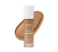 No7 Lift & Luminate Triple Action Serum Foundation - Deep Honey - Liquid Foundation Makeup with SPF 15 for Dewy, Glowy Base - Radiant Serum Foundation for Mature Skin (30ml)