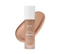 No7 Lift & Luminate Triple Action Serum Foundation - Sandalwood - Liquid Foundation Makeup with SPF 15 for Dewy Glowy Base - Radiant Serum Foundation