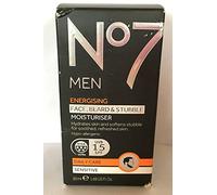 No7 Men Energising Face, Beard & Stubble Moisturiser SPF15 Daily Care 50ml New