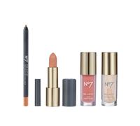 No7 Pro Artist Lip & Ch ollection 4 Piece Bundle - Coral,Nude