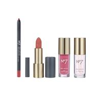 No7 Pro Artist Lip & Ch ollection 4 Piece Bundle - Pink, Rose