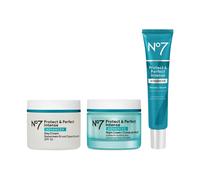 No7 Protect & Perfect Anti Aging Skincare Set - Includes SPF 30 Daytime Face Cream Hydrating Shea Butter Night Cream & Hyaluronic Acid Face Seru