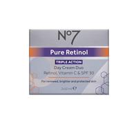 No7 Pure Retinol Triple Action Day Cream Duo | Retinol Vitamin C & SPF 30| 50ml