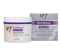 No7 Pure Retinol Triple Action Day Cream Duo Vitamin C & SPF 30 - 2 x 50ml Boxed