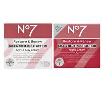 No7 Restore & Renew Face & Neck MULTI ACTION Day SP15 & Night Cream 50ml Sealed