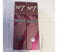 No7 Restore & Renew Face & Neck Multi Action Serum 50ml X 2