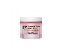 No7 Restore & Renew Face & Neck Night Cream 50ml - Multi-Action Anti-Aging Formula for Firmer, Smoother Skin