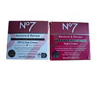 No7 Restore & Renew Multi Action Day & Night Creams | 50ml Each
