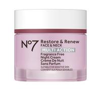 No7 Restore & Renew Multi Action Face & Neck Night Cream - Collagen Peptide Anti-Aging Face Cream - Hydrating Hyaluronic Acid + Skin Firming Frag