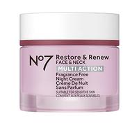 No7 Restore & Renew Multi Action Face & Neck Night Cream - Collagen Peptides Anti Ageing Face Cream - Hydrating Hyaluronic Acid + Skin Firming Fragrance Free (50 ml)