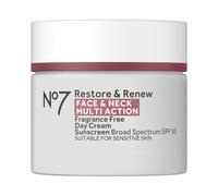 No7 Restore & Renew Multi Action Face & Neck SPF 30 Day Cream - Firming & Hydrating Face Moisturizer with Hyaluronic Acid to Help Reduce the Appe