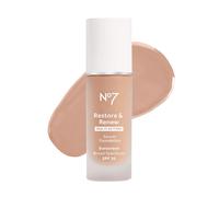 No7 Restore & Renew Multi Action Serum Foundation - Cool Vanilla - Liquid Foundation Makeup with Vitamin C Vitamin E & Collagen for Face - Beauty Ski