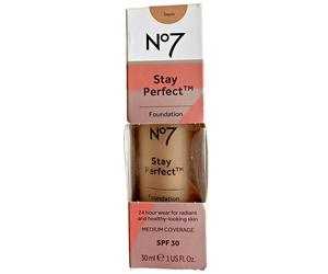 No7 Stay Perfect Foundation Medium Coverage SPF30 30ml Choose Your Shade