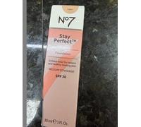 No7 Stay Perfect Foundation Medium Coverage SPF30 Calico Full Size 30ml new