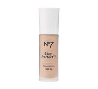 Nō7 | Stay Perfect Foundation - Porcelain | Medium Coverage - SPF 30 | A Lightweight Formula That Hydrates, Protects From Sun Damage and Lasts up to 24 Hours | 30mL [IMPERFECT BOX]