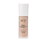 Nō7 | Stay Perfect Foundation - Porcelain | Medium Coverage - SPF 30 | A Lightweight Formula That Hydrates, Protects From Sun Damage and Lasts up to 24 Hours | 30mL[IMPERFECT BOX]