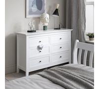 Noa and Nani Karlstad Chest of Drawers 6 Drawer in Classic White