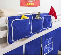 Noa and Nani Kids Bed Tidy Pocket Organiser - 3 Pocket Storage for Cabin Bed & Bunk Bed | Blue Design