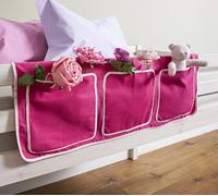Noa and Nani Kids Bed Tidy Pocket Organiser - 3 Pocket Storage for Cabin Bed & Bunks | Pink Design